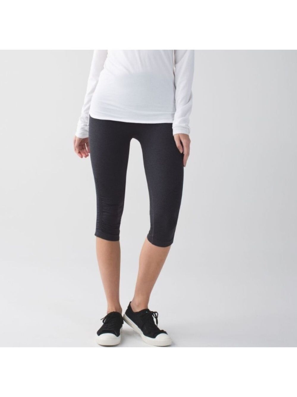 Lululemon In The Flow Crop Leggings Grey